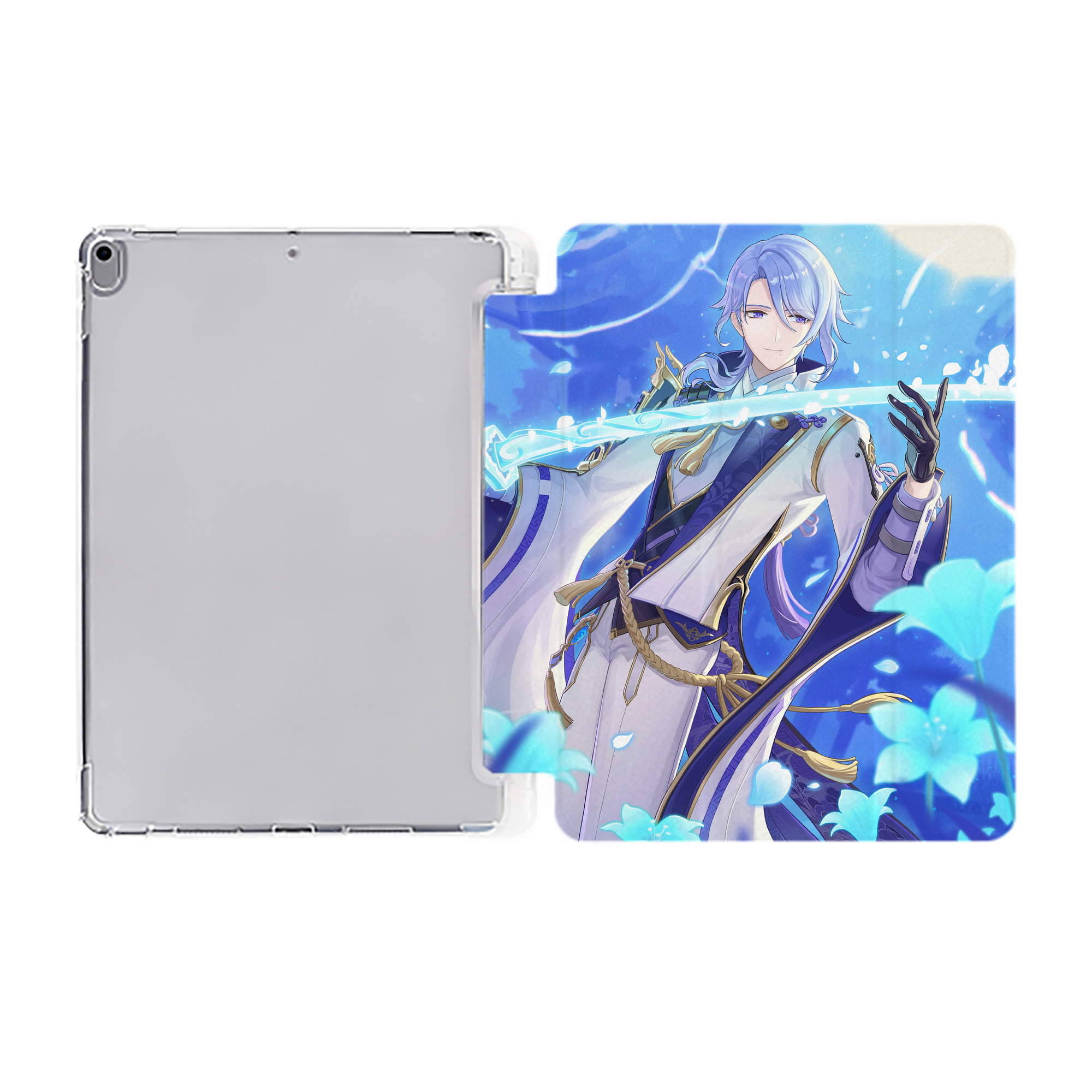 げんし神 genshin IPad ケース ペン収納付き 三つ折りスタンド PUレザー×シリコン 対応機種9.5/10.5/10.9インチ